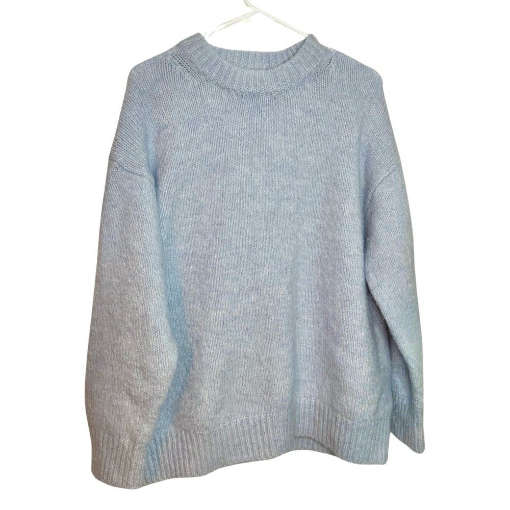 Zara Light Blue Crew Neck Sweater